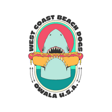 shark eating a hot dog sticker