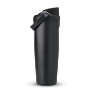FreeSip Sway 32oz, matte black tumbler with black flip cap and dark carry loop; monochrome finish
