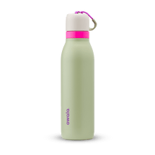 Owala green and pink 18oz FreeSip Twist stainless steel water bottle
