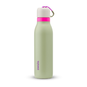 Owala green and pink 18oz FreeSip Twist stainless steel water bottle