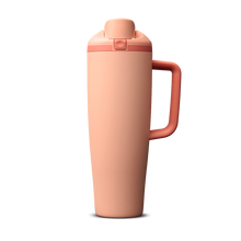 FreeSip Tumbler 40oz Peach of Mind, soft peach/salmon body with matching peachy lid and handle
