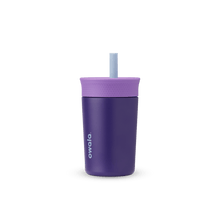 Full profile shot of the purple &#39;Peacock Paradise&#39; 12oz Stainless Steel Kids&#39; Tumbler.
