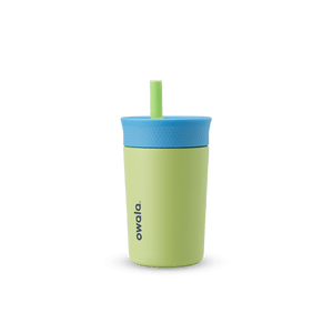 Owala green and blue 12oz stainless steel kids' tumbler